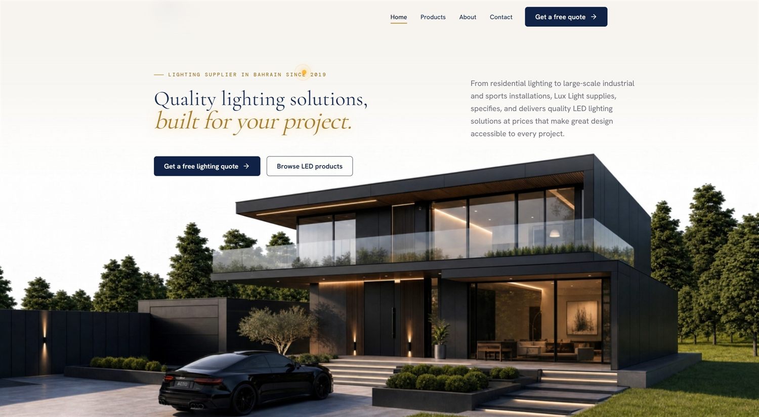 Lighting retailer storefront, designed and built by Pixel Labs