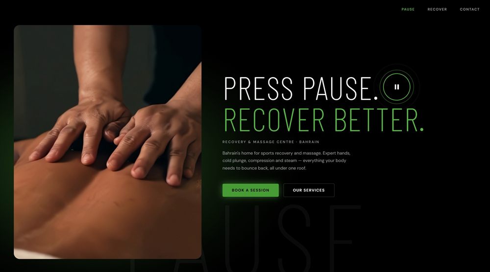 Recovery and wellness studio website built by Pixel Labs