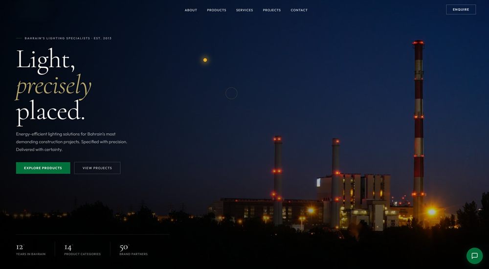 Industrial lighting supplier website built by Pixel Labs